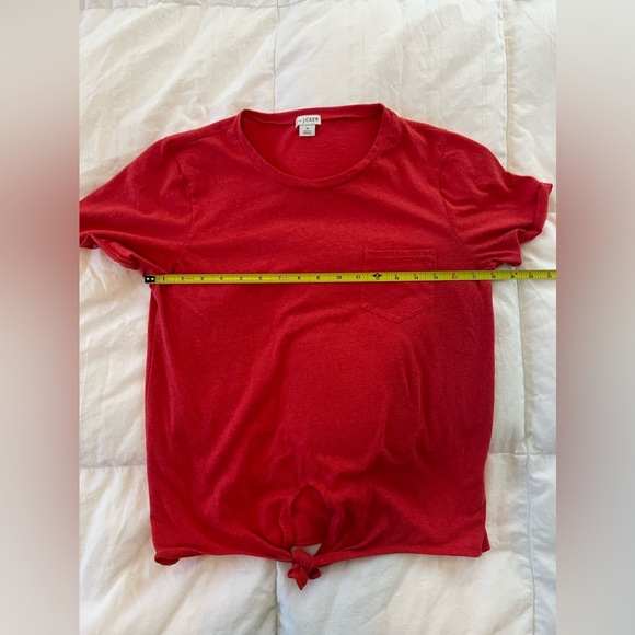 J. Crew Tie Front T-shirt (red) Size M - Picture 4 of 5